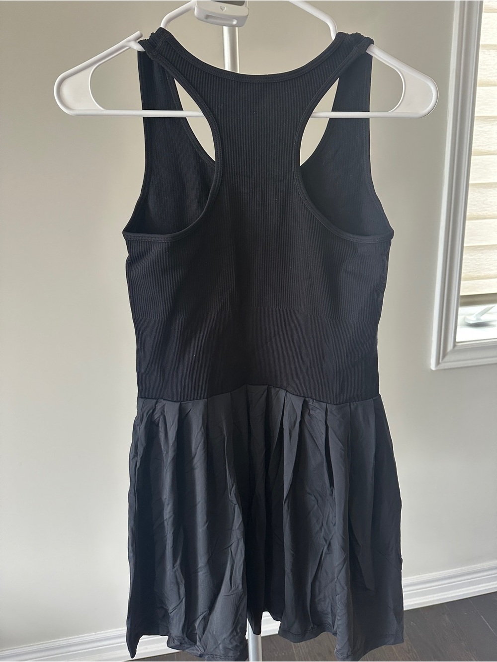 Black Ribbed Racerback Lined Dress - Picture 2 of 4